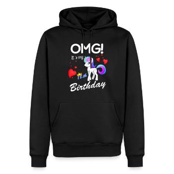 Oh mein Gott es ist mein 18. Geburtstag - Männer Premium Bio Hoodie - Schwarz - Vorne - Nico (187cm)