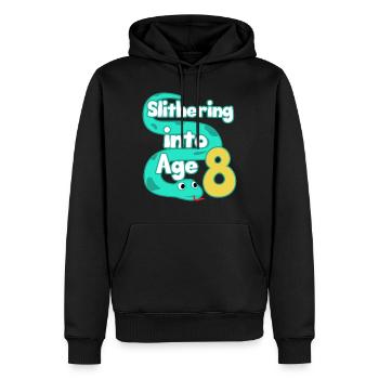 Snake 8th Birthday Party Huitième Boa Cadeau - Sweat à capuche Premium bio Homme - noir - Devant - Nico (187cm)