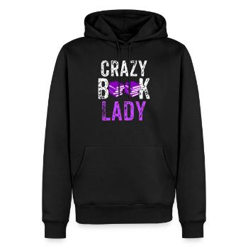 Crazy Book Lady, Librarian Gift, Book Lover Gift, Funny Book Worm Gift - Men’s Premium Organic Hoodie - black - Front - Nico (187cm)