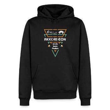 Drôle de chemise pour accordéonistes - Sweat à capuche Premium bio Homme - noir - Devant - Nico (187cm)