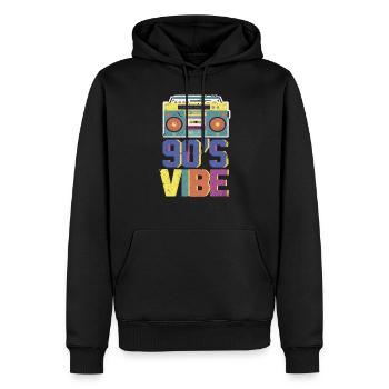90 - Sweat à capuche Premium bio Homme - noir - Devant - Nico (187cm)