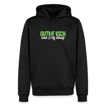 Gutmensch - Männer Premium Bio Hoodie - Schwarz - Vorne - Nico (187cm)