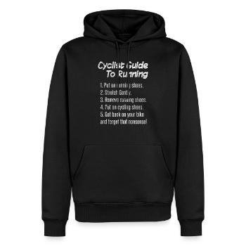 Radfahrer-Guide zum Laufen lustige Anti Runner Bike - Männer Premium Bio Hoodie - Schwarz - Vorne - Nico (187cm)