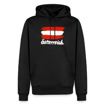 Drapeau autrichien - Sweat à capuche Premium bio Homme - noir - Devant - Nico (187cm)