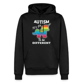 Autism Awareness Unicorn Autismus - Männer Premium Bio Hoodie - Schwarz - Vorne - Nico (187cm)