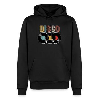 Disco Shirt, Schallplatte Shirt, Vintage Record Shirt, DJ Shirt, Rekord sammeln T-Shirt - Männer Premium Bio Hoodie - Schwarz - Vorne - Nico (187cm)