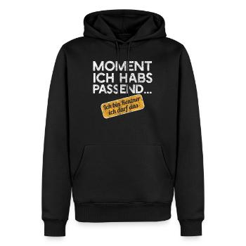 Rentner Kleingeld Kasse Supermarkt Geschenk. - Männer Premium Bio Hoodie - Schwarz - Vorne - Nico (187cm)