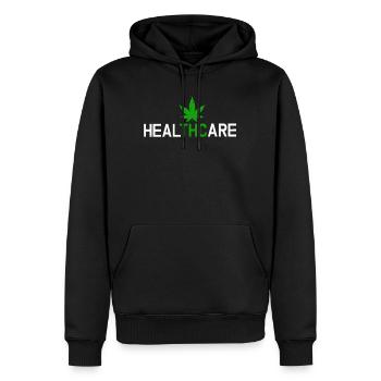 THC Healthcare - Herbe de cannabis Cannabis Weed - Sweat à capuche Premium bio Homme - noir - Devant - Nico (187cm)
