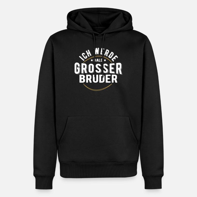 großer Bruder Schnuller Geschenk Schwangerschaft - Männer Premium Bio Hoodie - Schwarz