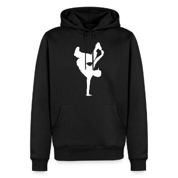 BREAKDANCE SHIRT - Sweat à capuche Premium bio Homme - noir - Devant - Nico (187cm)