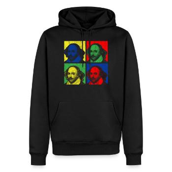 POP ART SHAKESPEARE - Männer Premium Bio Hoodie - Schwarz - Vorne - Nico (187cm)