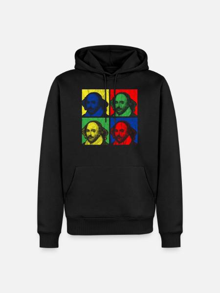 POP ART SHAKESPEARE - Männer Premium Bio Hoodie - Schwarz