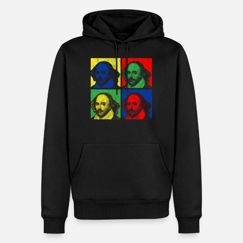 POP ART SHAKESPEARE - Männer Premium Bio Hoodie - Schwarz