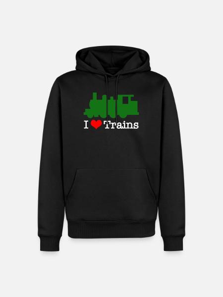 Train love - Men’s Premium Organic Hoodie - black