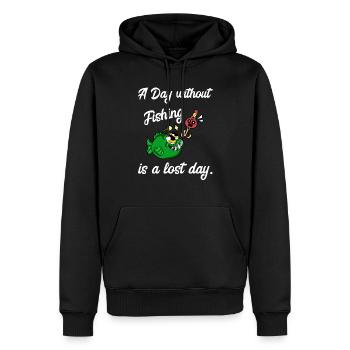 Fishing Fish Fishing Perch Anglers - Men’s Premium Organic Hoodie - black - Front - Nico (187cm)