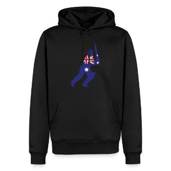 Australia Cricket, Australian Cricket, Cricket Gift - Men’s Premium Organic Hoodie - black - Front - Nico (187cm)
