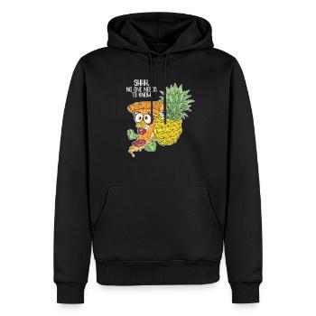 Rigolote ananas avec pizza - Sweat à capuche Premium bio Homme - noir - Devant - Nico (187cm)