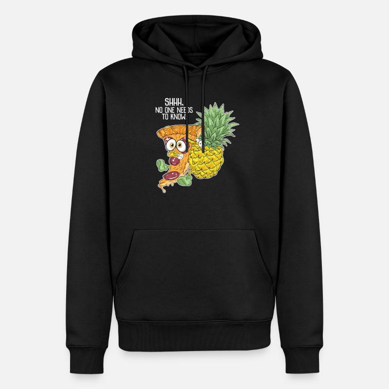 Rigolote ananas avec pizza - Sweat à capuche Premium bio Homme - noir