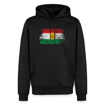 Kurdistan liberté Erbil bannière drapeau drapeau - Sweat à capuche Premium bio Homme - noir - Devant - Nico (187cm)