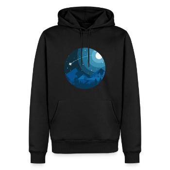 Uncharted Nachthimmel-kreisförmige einfache Grafik - Männer Premium Bio Hoodie - Schwarz - Vorne - Nico (187cm)