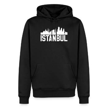 Horizon d'Istanbul - Sweat à capuche Premium bio Homme - noir - Devant - Nico (187cm)