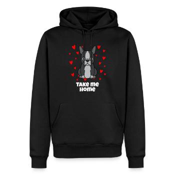 Bulldog Take Me Home Cœur Cadeau Amoureux Des Animaux - Sweat à capuche Premium bio Homme - noir - Devant - Nico (187cm)