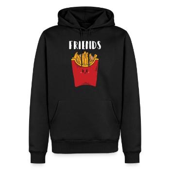 Cadeau de frites Best Friends Friends - Sweat à capuche Premium bio Homme - noir - Devant - Nico (187cm)