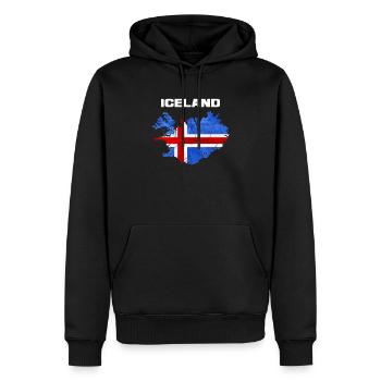 Islande - Sweat à capuche Premium bio Homme - noir - Devant - Nico (187cm)