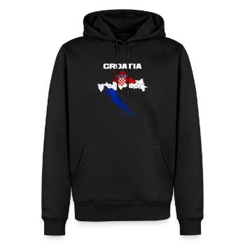 Kroatien - Männer Premium Bio Hoodie - Schwarz - Vorne - Nico (187cm)