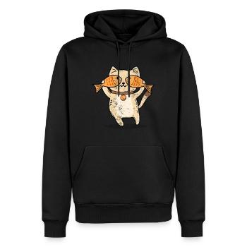 katze perserkatze süß haustier geschenk fisch - Männer Premium Bio Hoodie - Schwarz - Vorne - Nico (187cm)