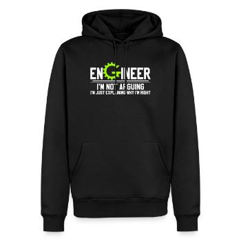 Zahnrad Ingenieur - Männer Premium Bio Hoodie - Schwarz - Vorne - Nico (187cm)