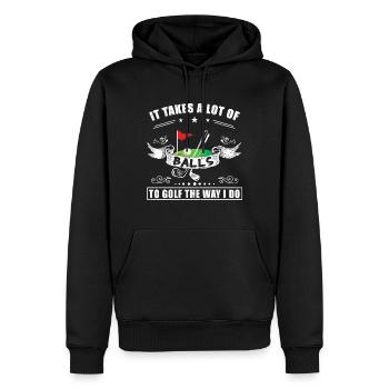 Lustiger Golf Spruch - Golfspieler Geschenk - Männer Premium Bio Hoodie - Schwarz - Vorne - Nico (187cm)