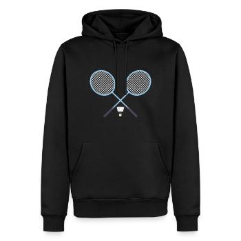 Badminton Badminton Raquettes de badminton - Sweat à capuche Premium bio Homme - noir - Devant - Nico (187cm)