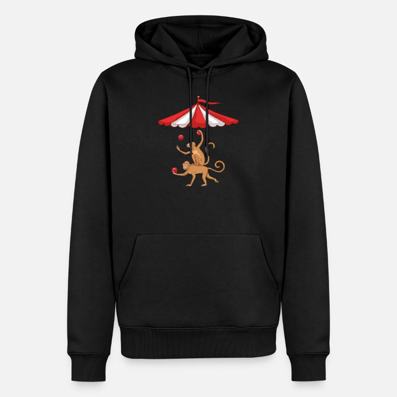 Monkey circus monkey feather monkey dance circus tent - Men’s Premium Organic Hoodie - black