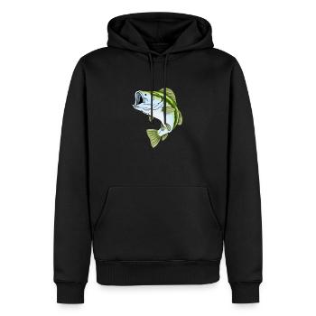 Pêche pêche pêche pêche sport pêcheur - Sweat à capuche Premium bio Homme - noir - Devant - Nico (187cm)