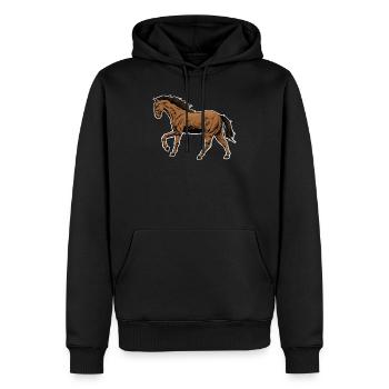 Pferdenarr Pferdemädchen Reiterin Pony Reitsport - Männer Premium Bio Hoodie - Schwarz - Vorne - Nico (187cm)
