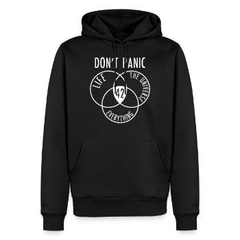 42 - Männer Premium Bio Hoodie - Schwarz - Vorne - Nico (187cm)