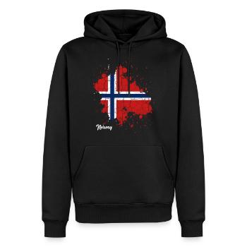 Norwegen - Männer Premium Bio Hoodie - Schwarz - Vorne - Nico (187cm)