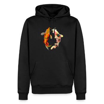 Poisson koi amateur de poisson aquarelle japonais - Sweat à capuche Premium bio Homme - noir - Devant - Nico (187cm)
