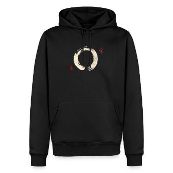 Cercle de bouddhisme Zen Enso - Buddha Om Buddhist - Sweat à capuche Premium bio Homme - noir - Devant - Nico (187cm)