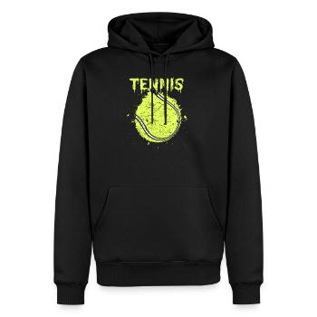 Tennisball - Männer Premium Bio Hoodie - Schwarz - Vorne - Nico (187cm)