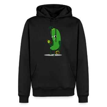 Gurke Vegan Muskeln Gym Kraftsport Lauch - Männer Premium Bio Hoodie - Schwarz - Vorne - Nico (187cm)