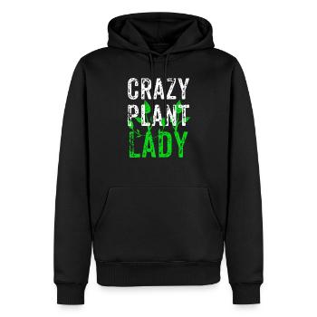 Crazy Plant Lady, Gardening Gift, Gardener Gift - Men’s Premium Organic Hoodie - black - Front - Nico (187cm)