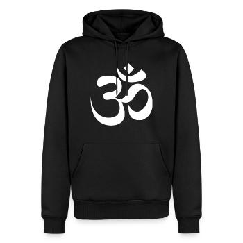 AUM / OM Bouddhisme - Sweat à capuche Premium bio Homme - noir - Devant - Nico (187cm)