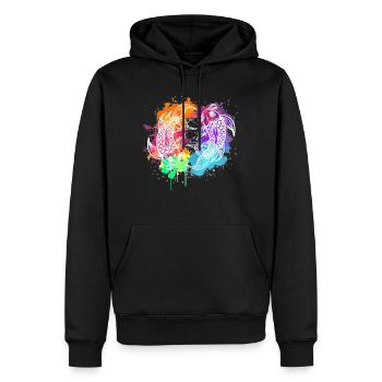 Koi - Männer Premium Bio Hoodie - Schwarz - Vorne - Nico (187cm)
