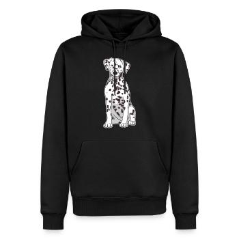 Dalmatiner Sitzende Hund Lustig Geschenk - Männer Premium Bio Hoodie - Schwarz - Vorne - Nico (187cm)