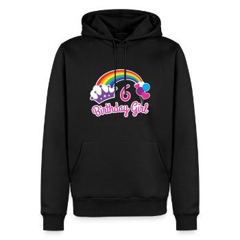 Chemise pour fille 6e anniversaire arc-en-ciel - Sweat à capuche Premium bio Homme - noir - Devant - Nico (187cm)
