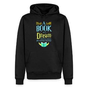 Ein Buch ist ein Traum Buch Buchwurm Literatur lesen - Männer Premium Bio Hoodie - Schwarz - Vorne - Nico (187cm)