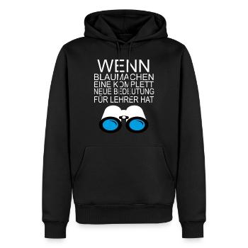 Funny satire AFD message portal Professeur cadeau - Sweat à capuche Premium bio Homme - noir - Devant - Nico (187cm)
