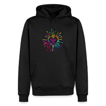 Coloré squash/raquette de coeur de tennis cadeau (0159) - Sweat à capuche Premium bio Homme - noir - Devant - Nico (187cm)